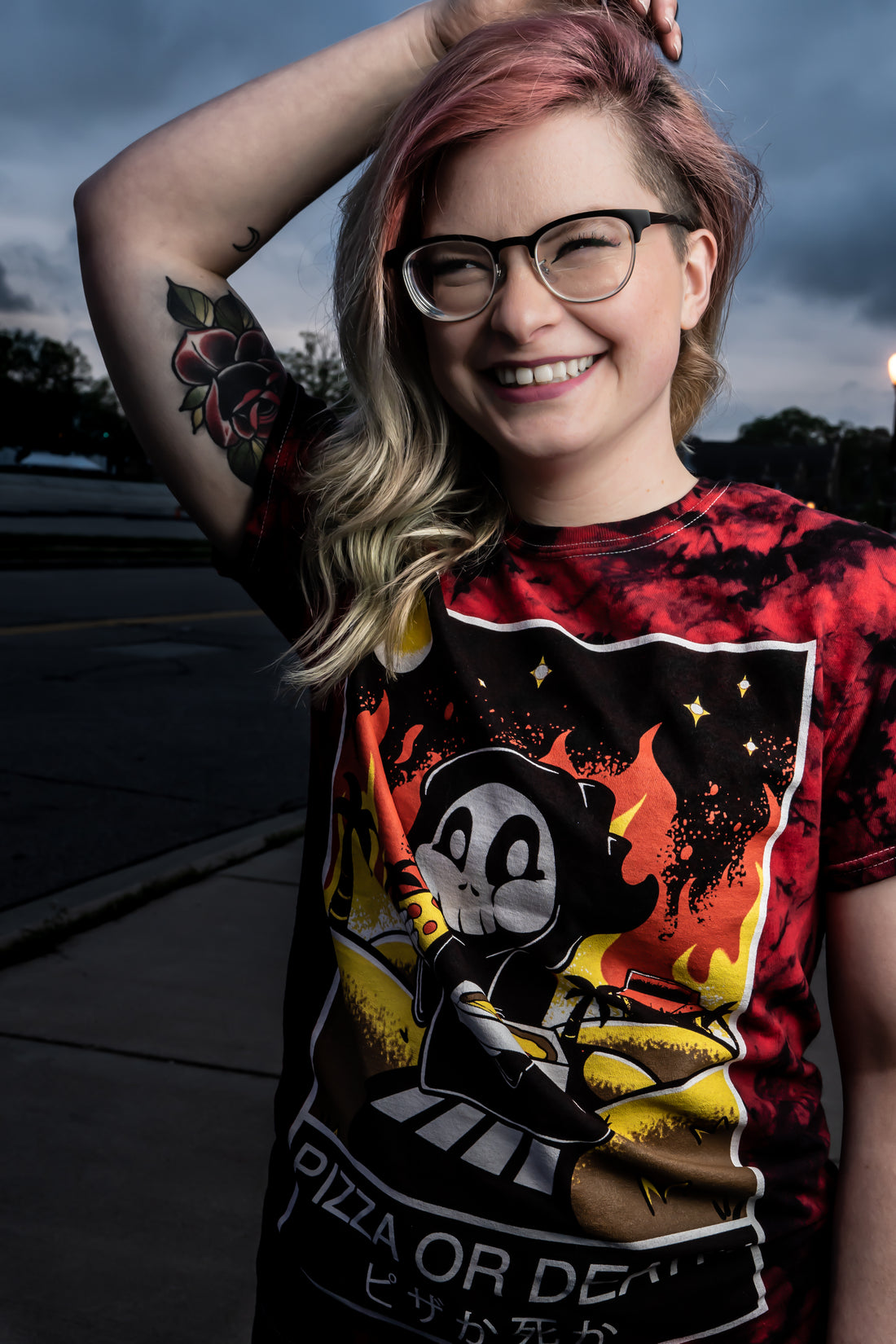 "Pizza or Death" Red Crystal Dyed Unisex T-Shirt