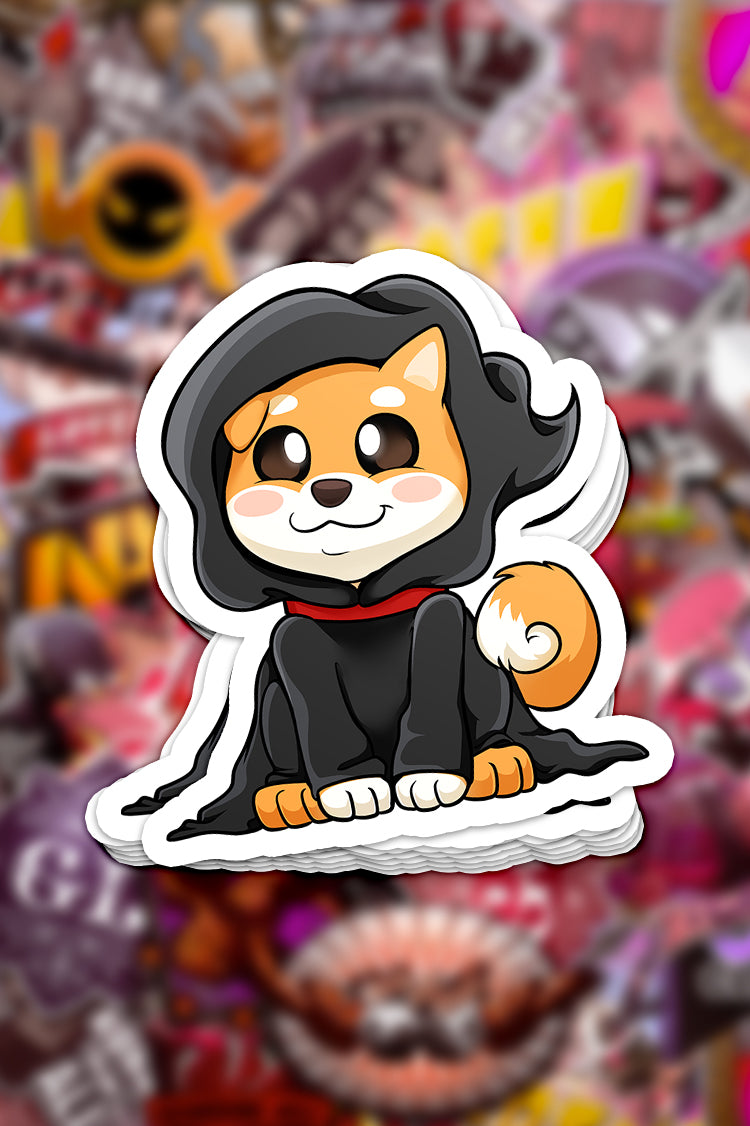 "Momo" Grim Shiba Die-Cut Vinyl Sticker