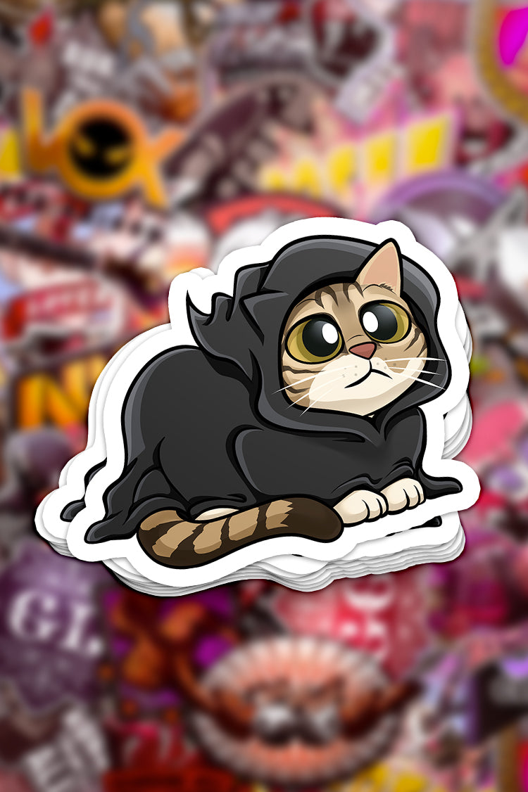 "Noodle" Grim Kitty Die-Cut Vinyl Sticker