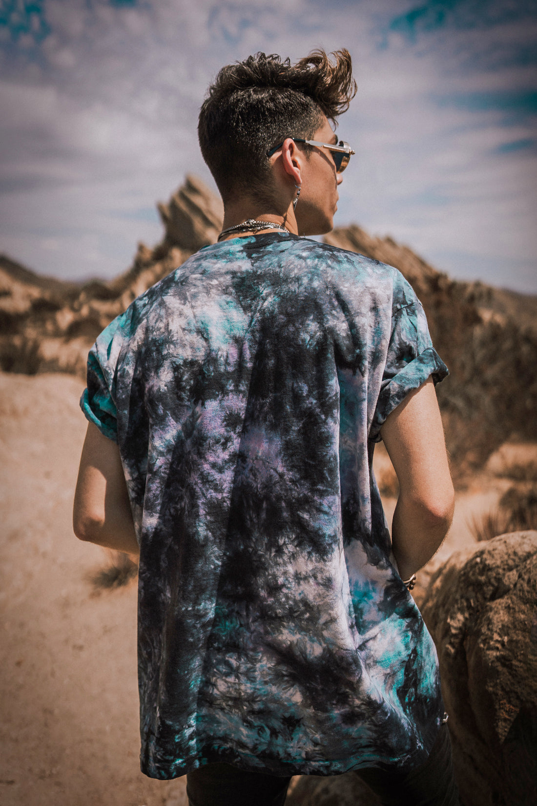 "Dabbing" Oversized Embroidered Tie-Dye T-Shirt